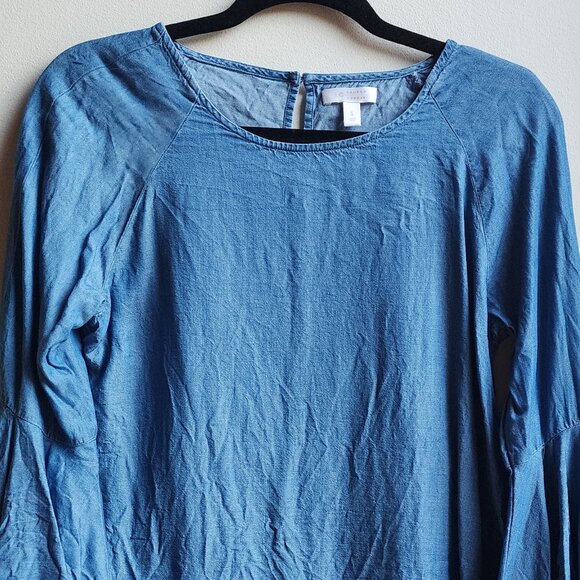 LC Lauren Conrad Denim Three Quarter Sleeve Blouse Size Small - Picture 4 of 13
